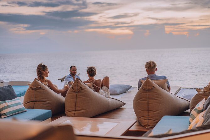 4-in-1 • Gili Islands Half-day Snorkel & Lunch Catamaran Tour - Food, drinks, and the floating beach club period
