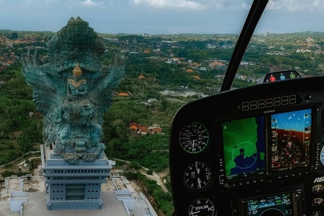 Above the Island of Gods Helicopter Tour - GWK Statue from the sky