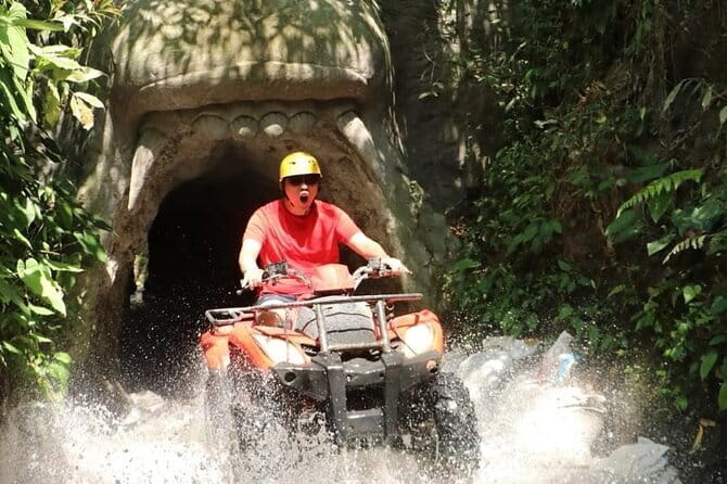 Bali ATV Ride Ubud Waterfall,RiceField,River,Kingkong-Temple cave - King Kong Cave, Legong Cave, and Balinese art