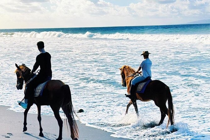 Bali Horse Riding Trot & Canter Saba Beach with Local Temple - Riding Saba Beach’s volcanic shore