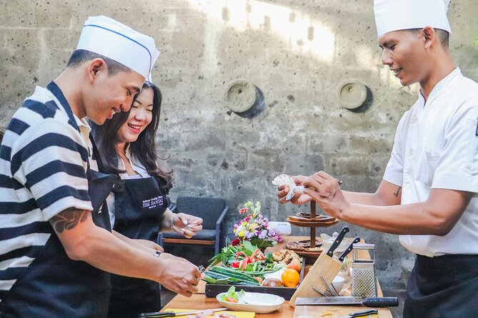 Balinese Cooking Class at The Santai Umalas Kerobokan - Sitting down to eat your own cooking