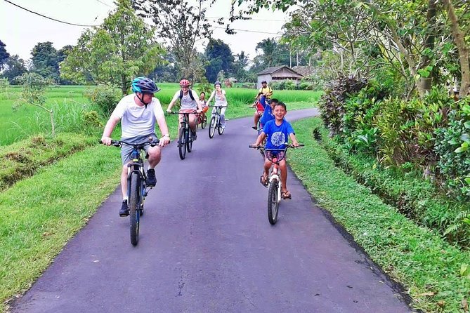 Bike ride in the rice fields, Bali countryside - Lunch above the rice fields and river