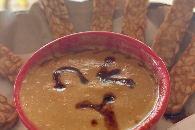 Learn to cook Indonesian food at Gili Cooking Classes Trawangan - Making tempe and the peanut sauce