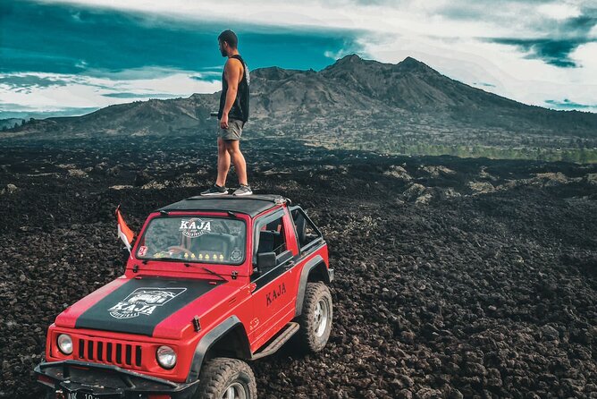 Mount Batur 4WD Jeep, Breakfast and Hot Spring All Inclusive - Riding the black lava fields by 4WD Jeep