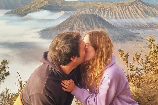 Mount Bromo Sunrise Shared Guided Tour from Surabaya - Standing above Bromo’s active crater