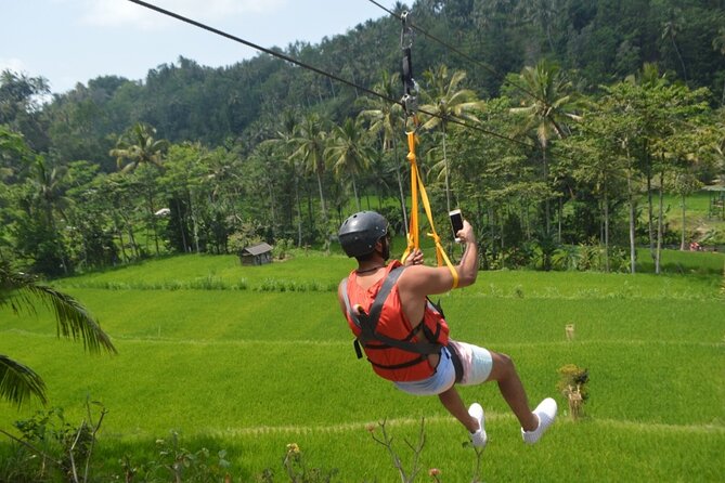 Telaga Waja River Rafting Bali & Zipline (Less Stairs) - The waterfall stop and river zipline