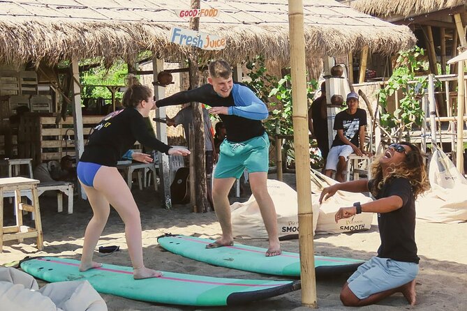 The funniest private 2 hour surf lesson, Canggu - Support for First-Timers and Non-Swimmers