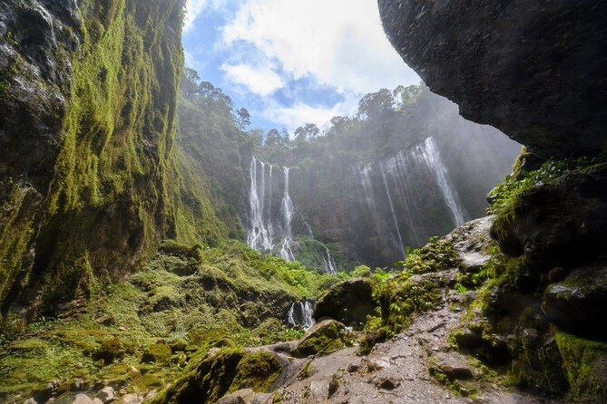 Tumpak Sewu Waterfall & Goa Tetes Private Day Tour - The lower valley route, ladders, and wet footing