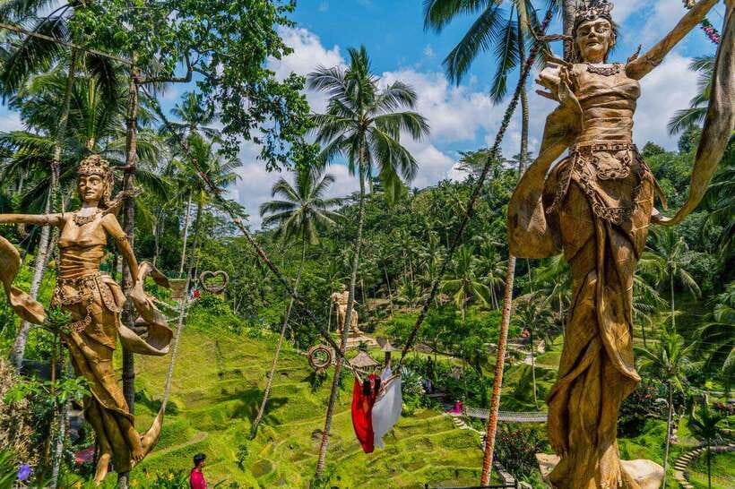Ubud: Alas Harum Day-Pass, Swing, Sky Bike & Flying Fox - Gliding 300 meters on the Flying Fox