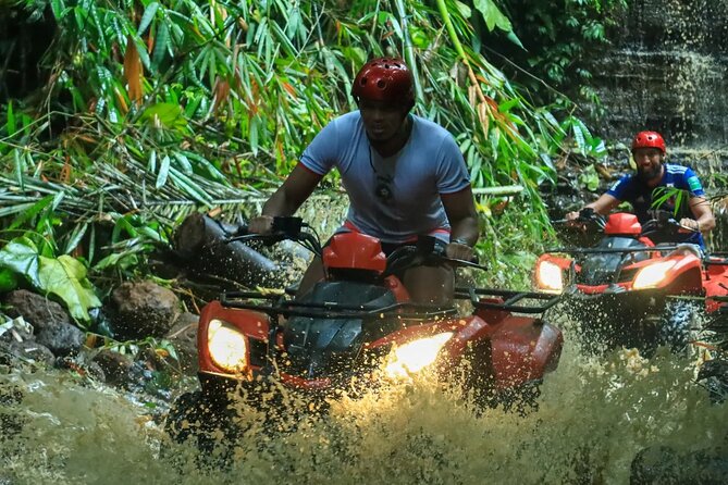 Ubud ATV Ride through River Jungle Rice Fields Puddles - The optional Ayung River rafting section