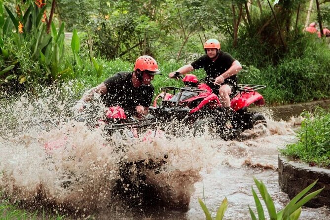 Ubud Bali ATV Quad Bike Legong Temple cave with Lunch and Pool - Rafting through Ayung River gorges