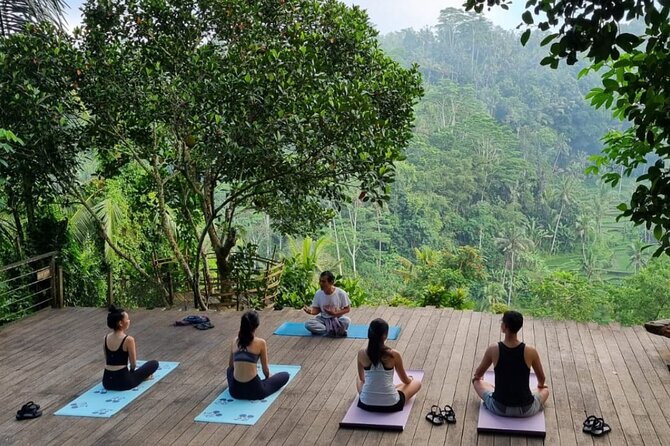 Ubud yoga, rice terrace walk and floating Breakfast tour - Yoga gives the morning a calmer start